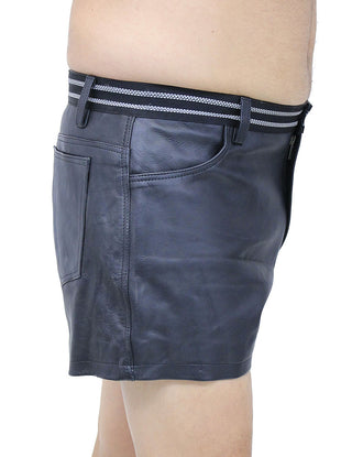 Men's Reflector Trim Ultra Premium Leather Shorts #SHM1074RK