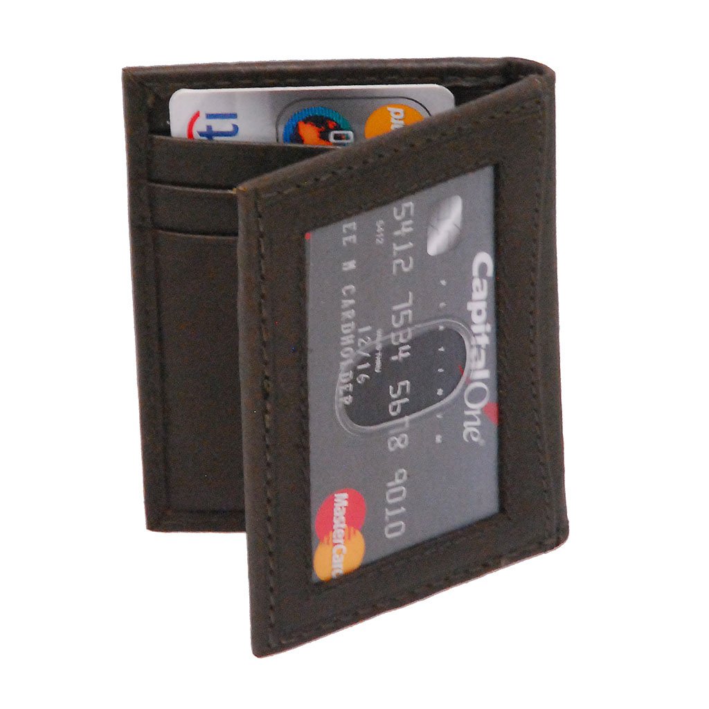 Vintage Black Leather Magnetic Money Clip Wallet #W543700K