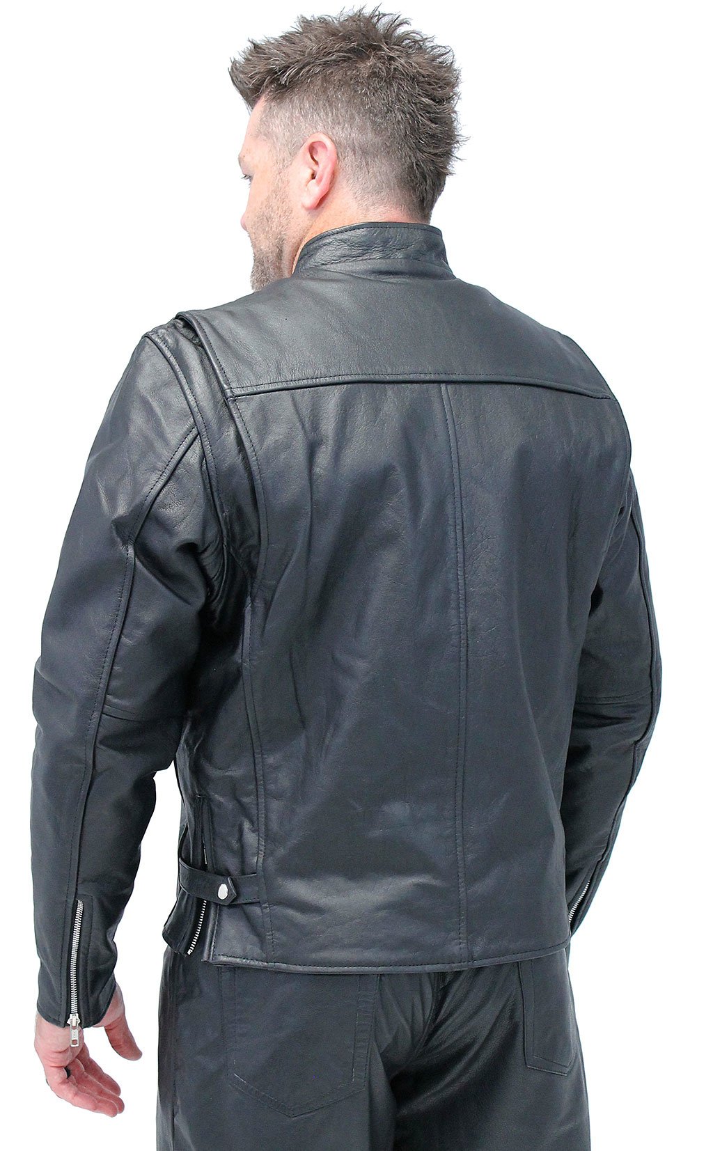 Rebel Rider Cafe Racer Leather Motorcycle Jacket #M11025 (42-54)