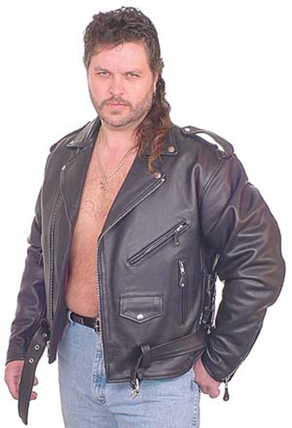 Big & Tall Leather Motorcycle Jacket #M727ZT