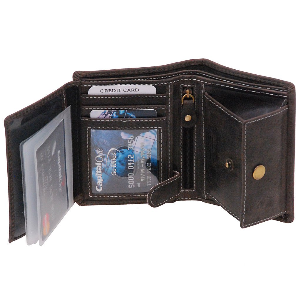 Vintage Black 12 Pocket Organizer RFID Wallet #WL13090KID