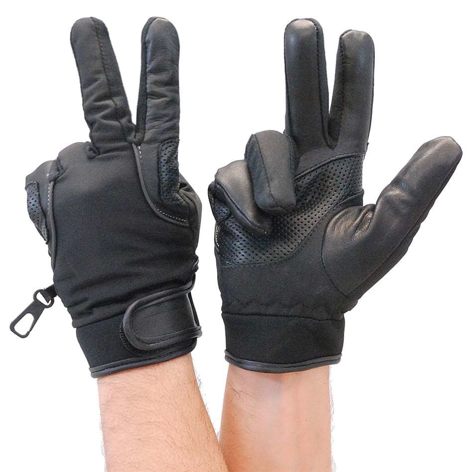 Lightweight Perforated Leather & Nylon Riding Glove #GMC33VK