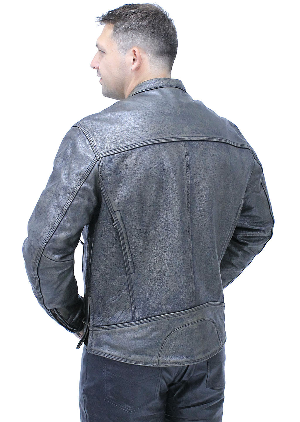 Vintage Brown Men's Café Racer w/Vents & Concealed Pockets #MA69462VGN