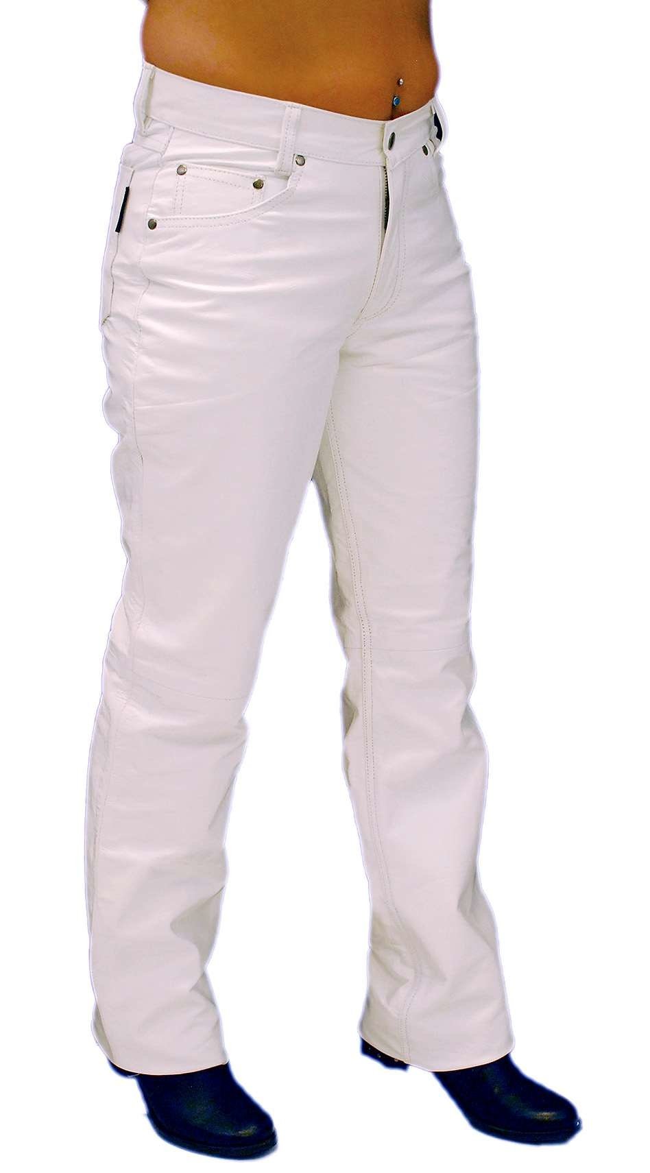 White Leather Pants for Women #LP710W (4-14)