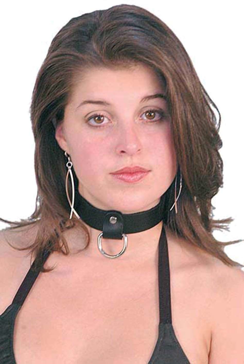 D Ring Leather Choker Collar - AC #D501AC