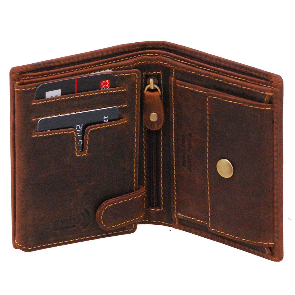 Vintage Brown 12 Pocket Organizer RFID Wallet #WL13091NID