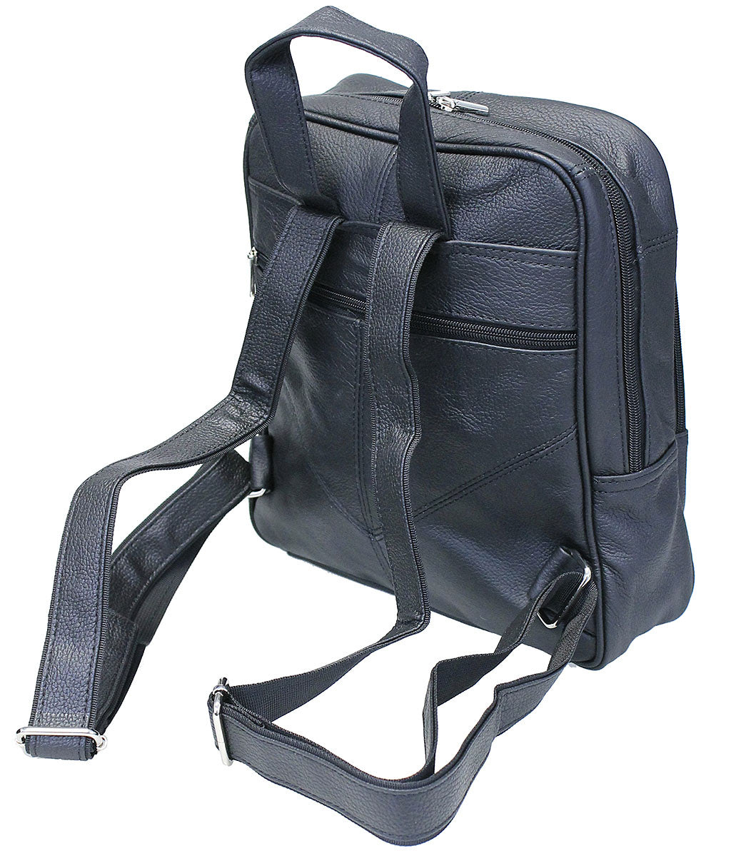 Tablet Size Black Leather Small Backpack #BP33070K