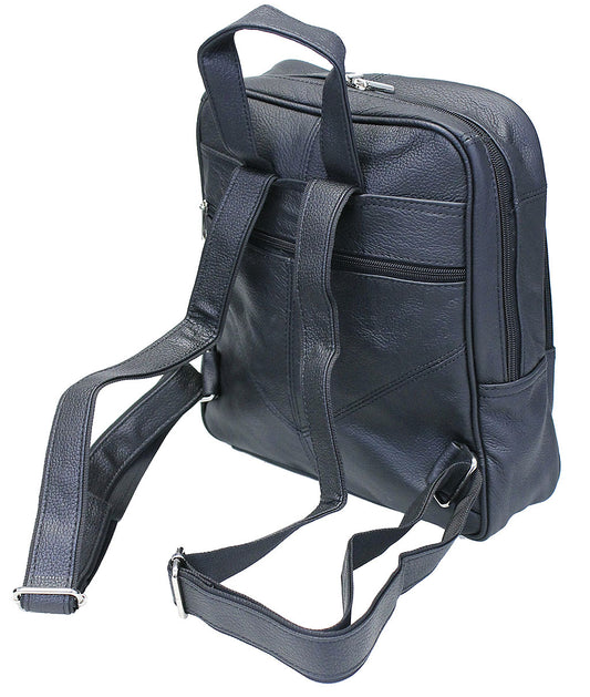 Tablet Size Black Leather Small Backpack #BP33070K