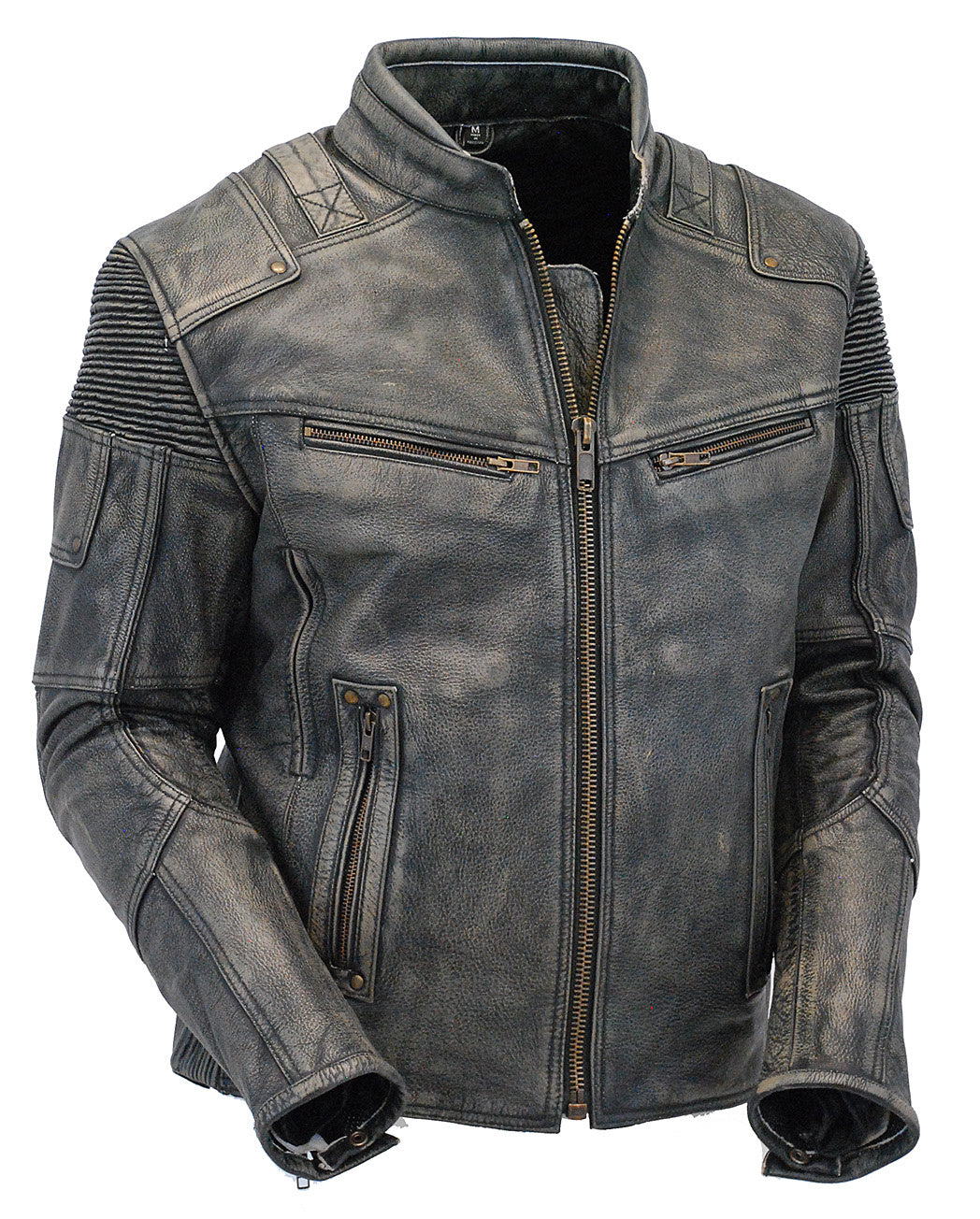 Men's Ultimate Vintage Gray Vented Racer Jacket w/Concealed  Pockets #MA6633VZGY (S-5X)