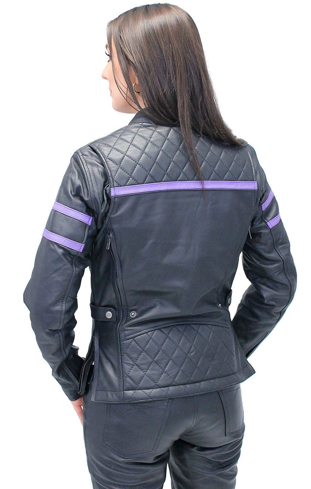 Women's Purple Stripe Vented Jacket w/Quilt Shoulders #L656017VQP