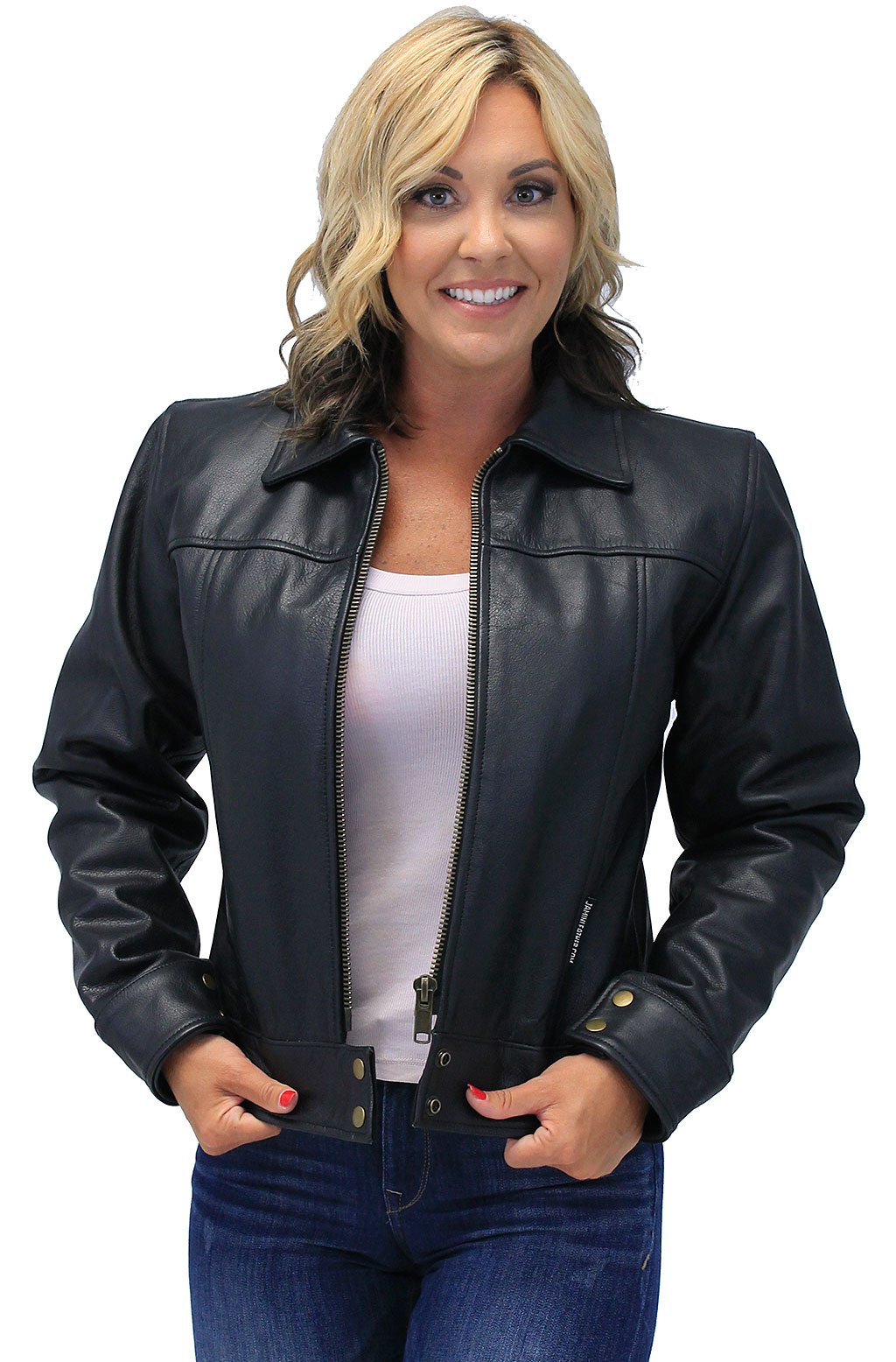 Tough Lady Heavy Cowhide Leather Jacket #L1401192ZK