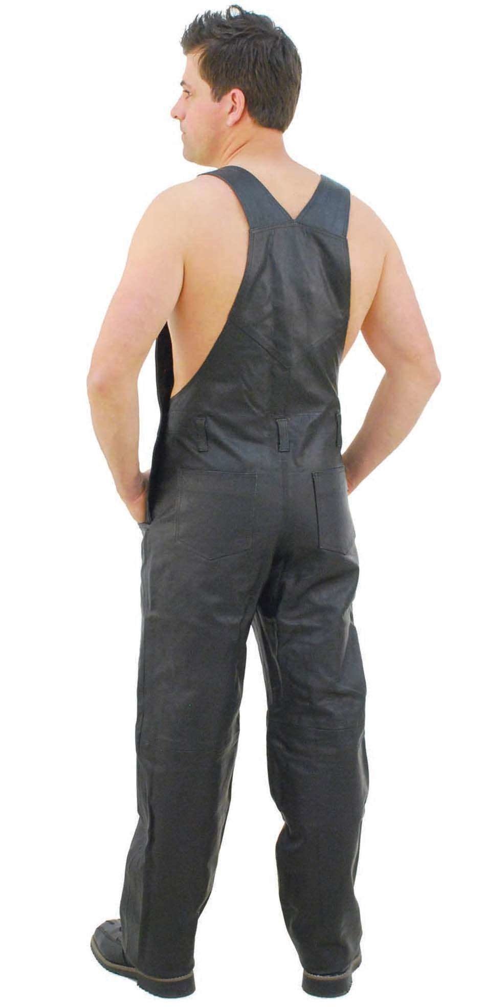 Biker Leather Bib Overalls #MP44K