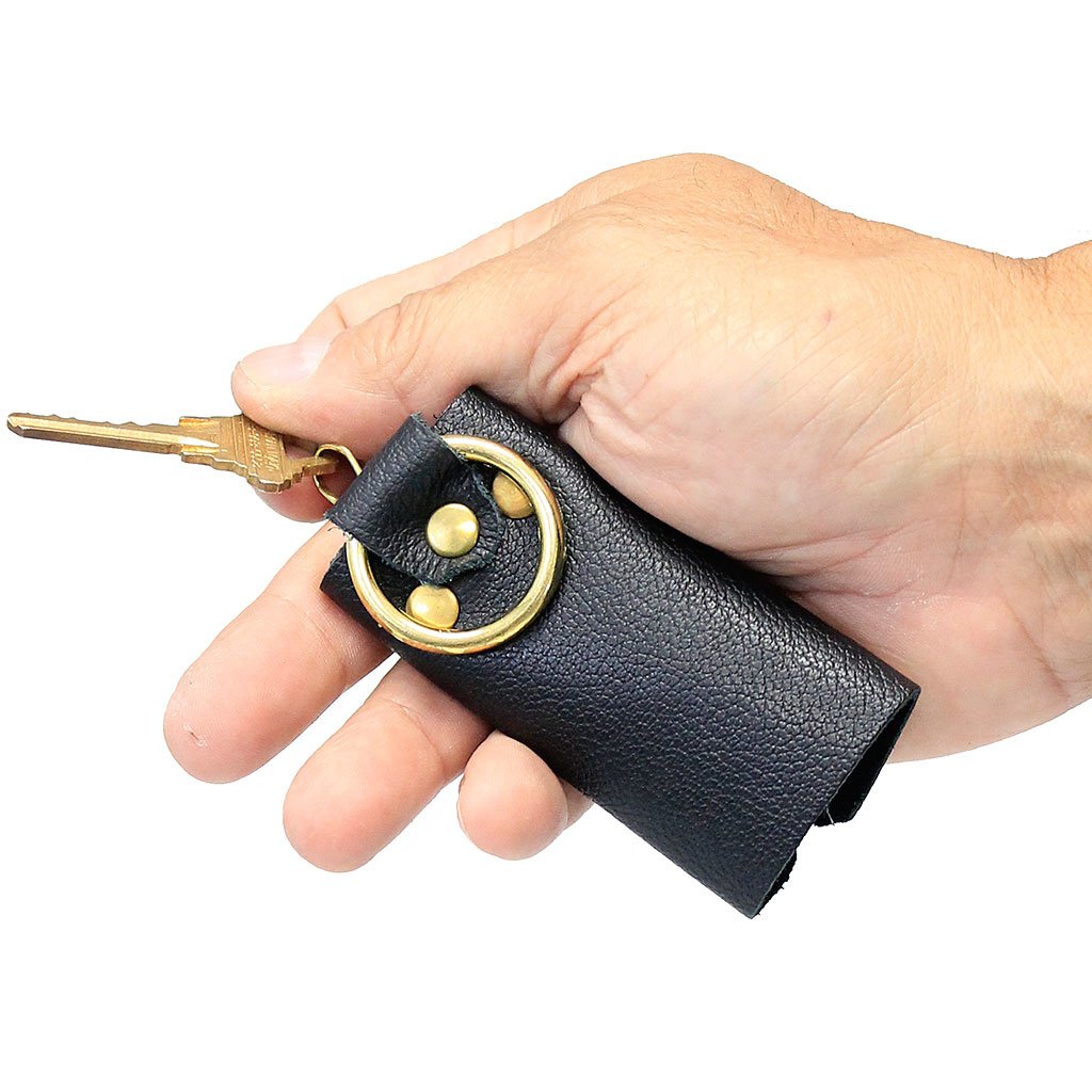 4 Key Leather Key Case with Finger Ring #AC22040GR