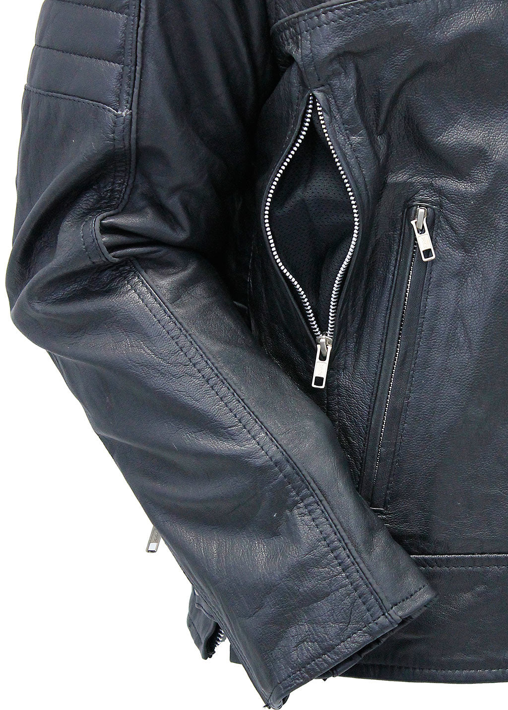 Vented Motorcycle Jacket w/Reflectors & Concealed Pockets #M6608GRVZK