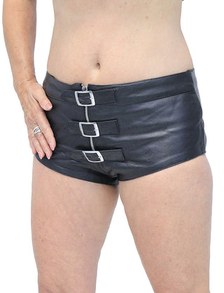 Buckle Front Leather Skimpy Hot Pants #SH31090BUK