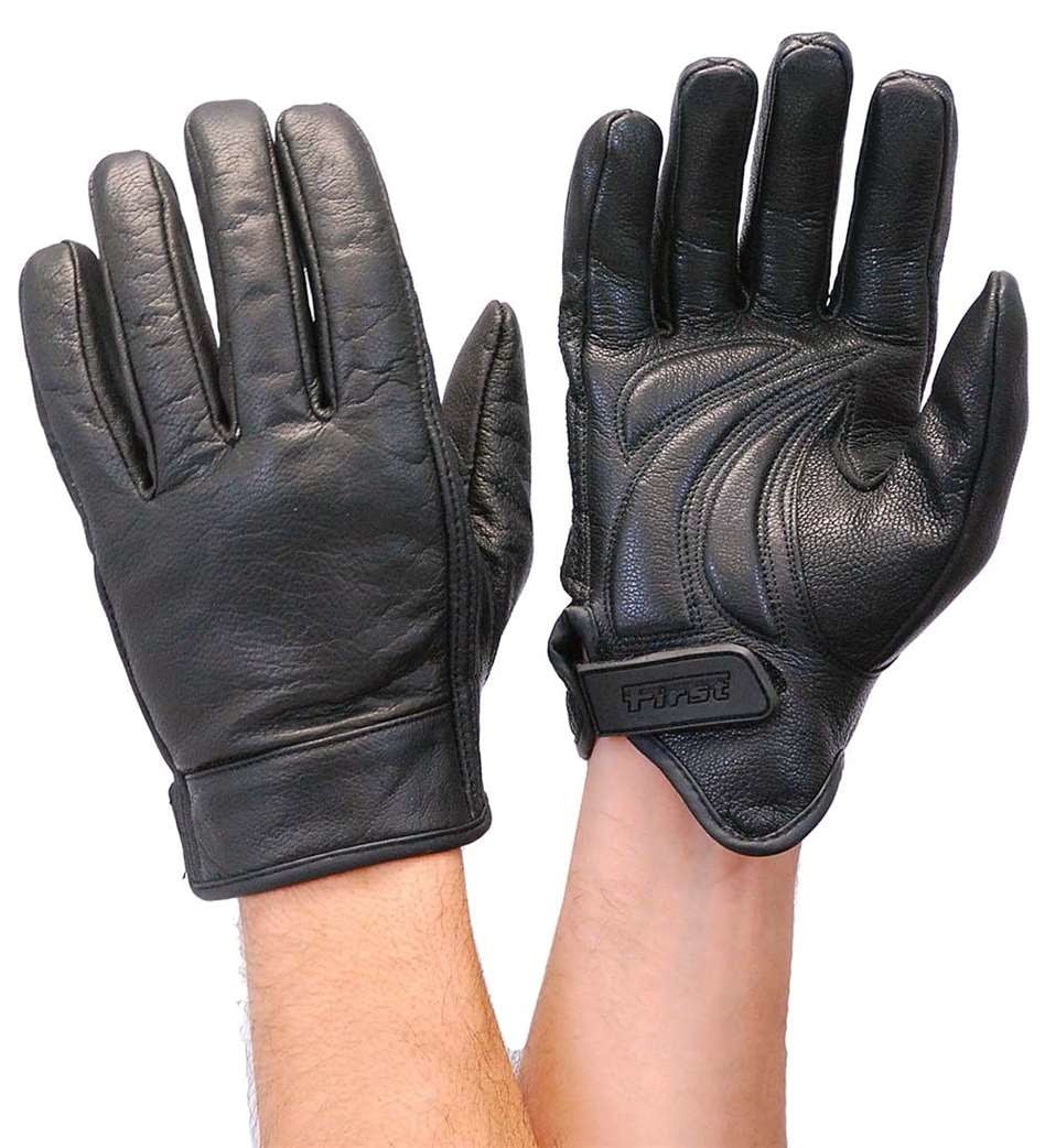 (d) Premium First Classics Motorcycle Gloves w/Gel Pads #G132GELK