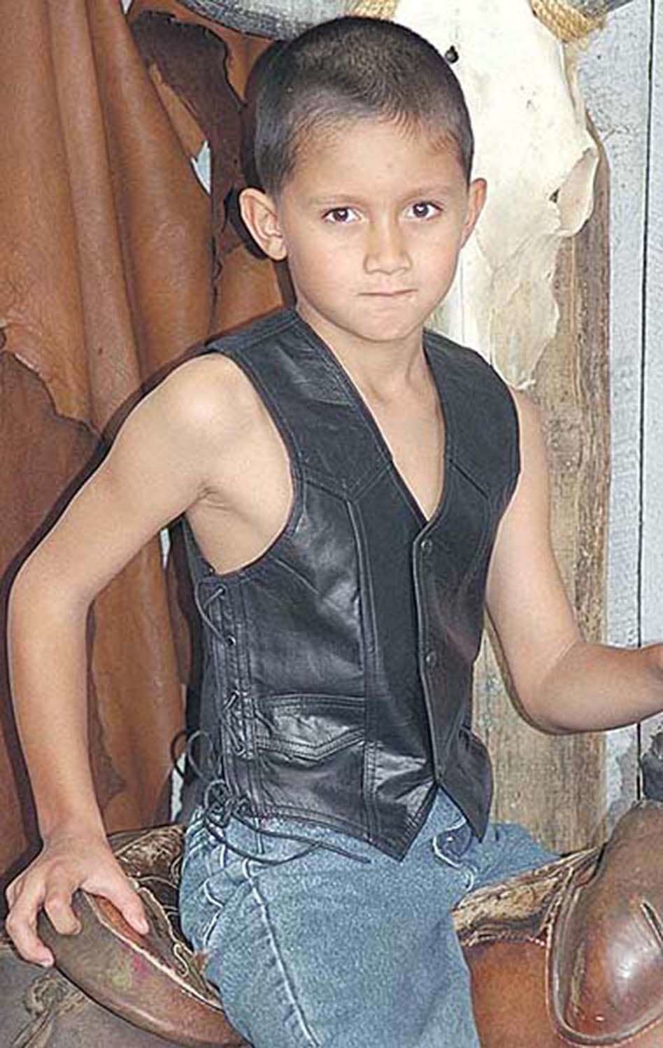 Childrens Side Lace Leather Vest #KV473LK (XL-5X)