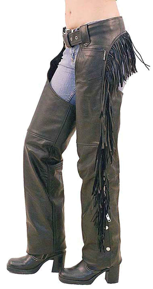 Women's Leather Chaps w/Rear Fringe #C766F