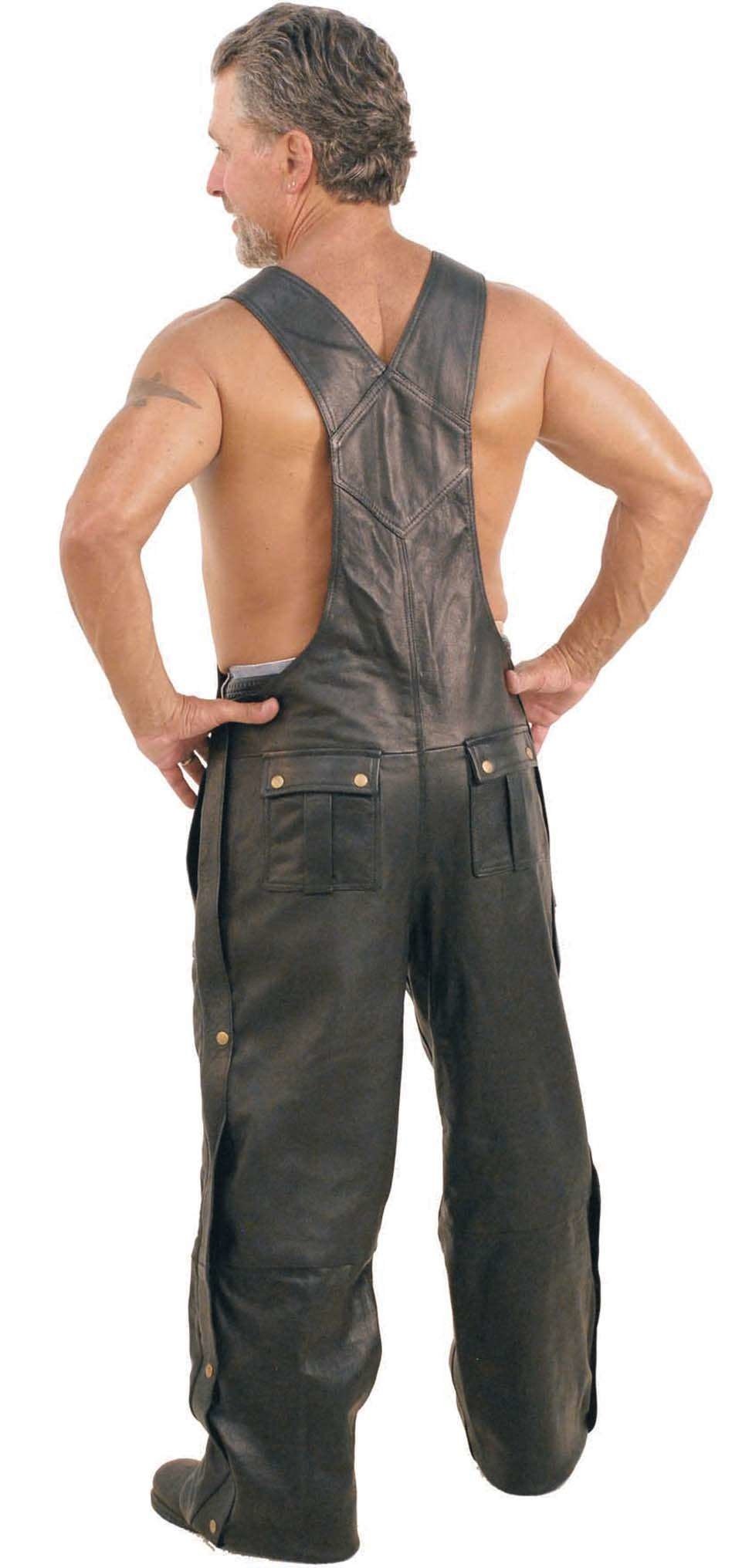 Premium Leather Bib Overalls w/Snap Pockets #MP5812ZK