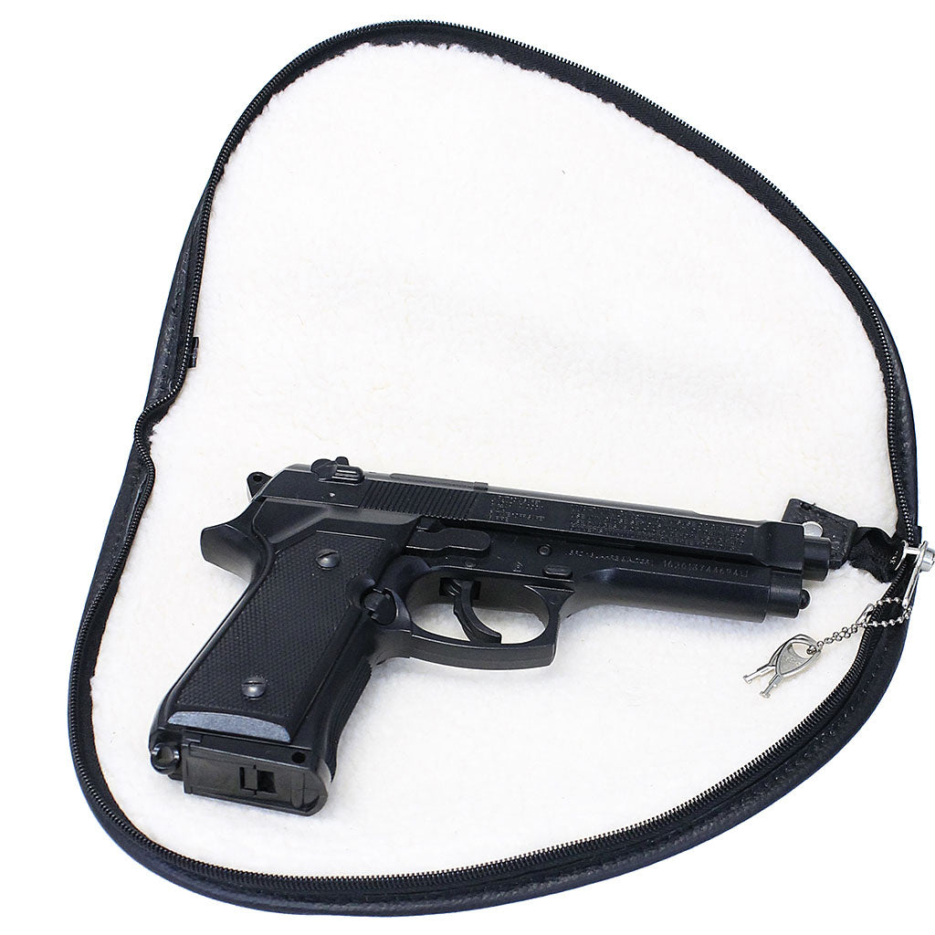 Shearling Lined Leather Pistol Case with Lock AC9805GK Jamin Leather