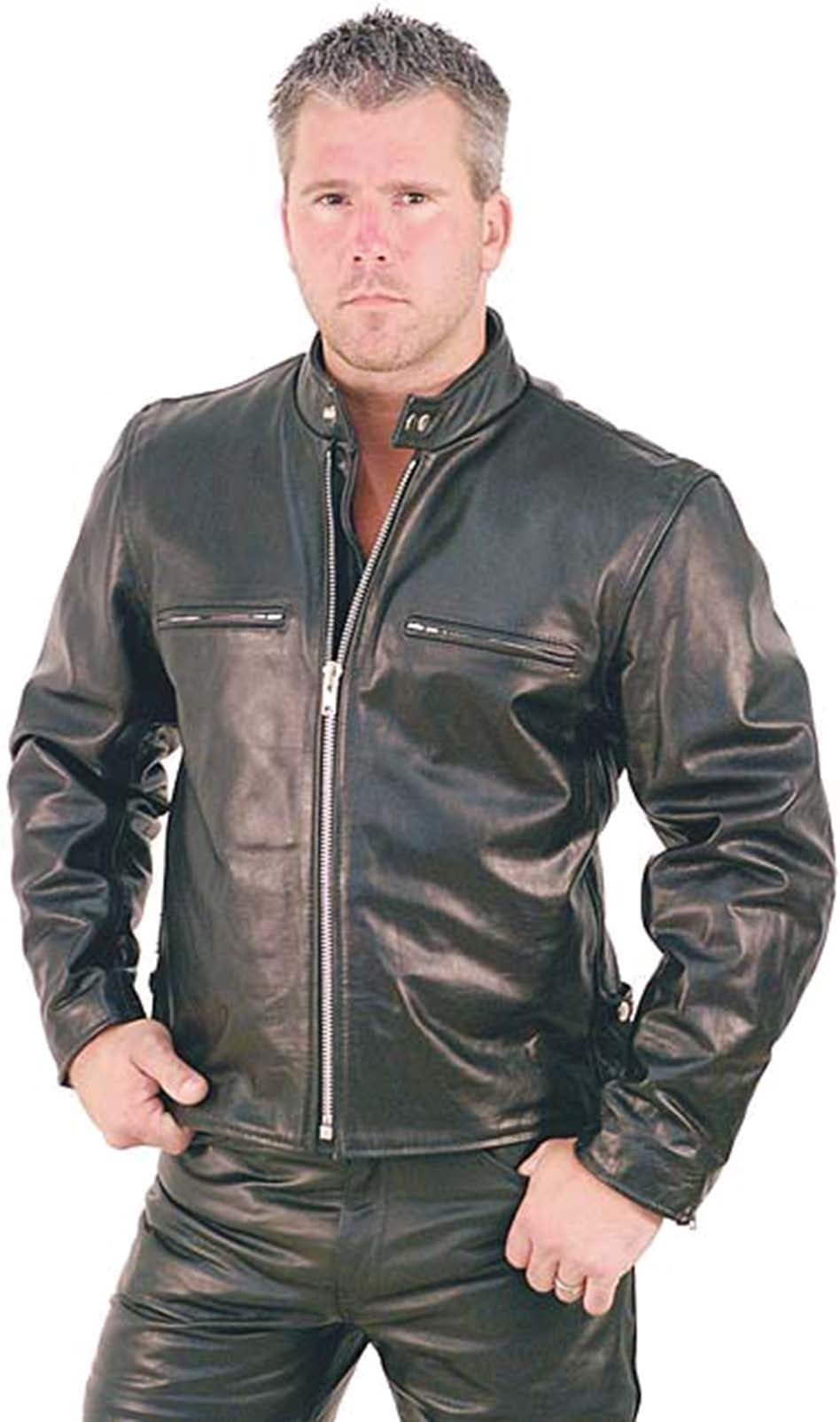 Rebel Rider Cafe Racer Leather Motorcycle Jacket #M11025 (42-54)