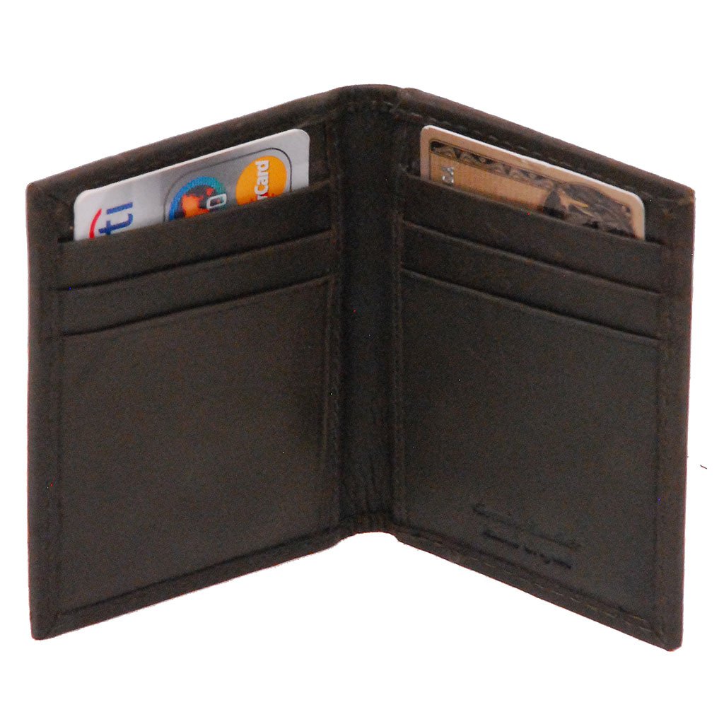 Vintage Black Leather Magnetic Money Clip Wallet #W543700K