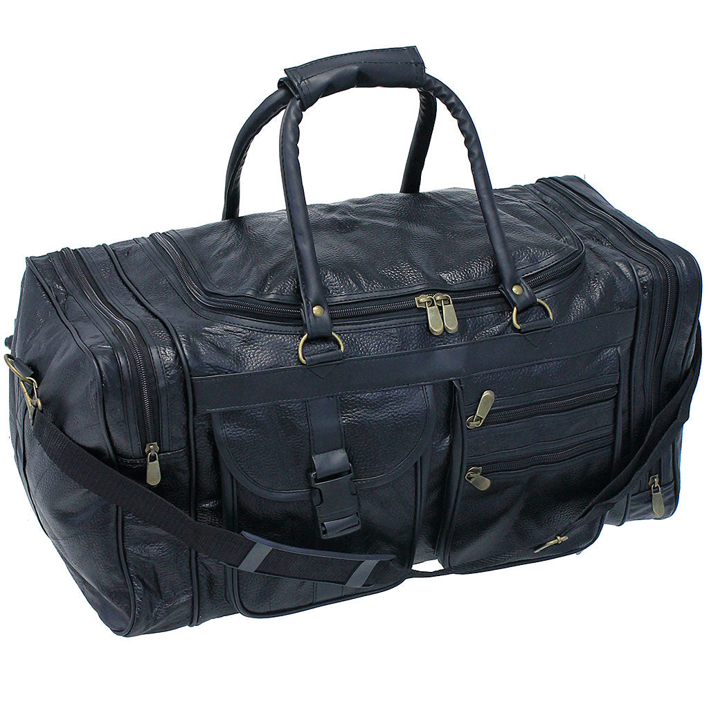 (d) Extra Large Patch Leather Duffel Bag #P1533PK