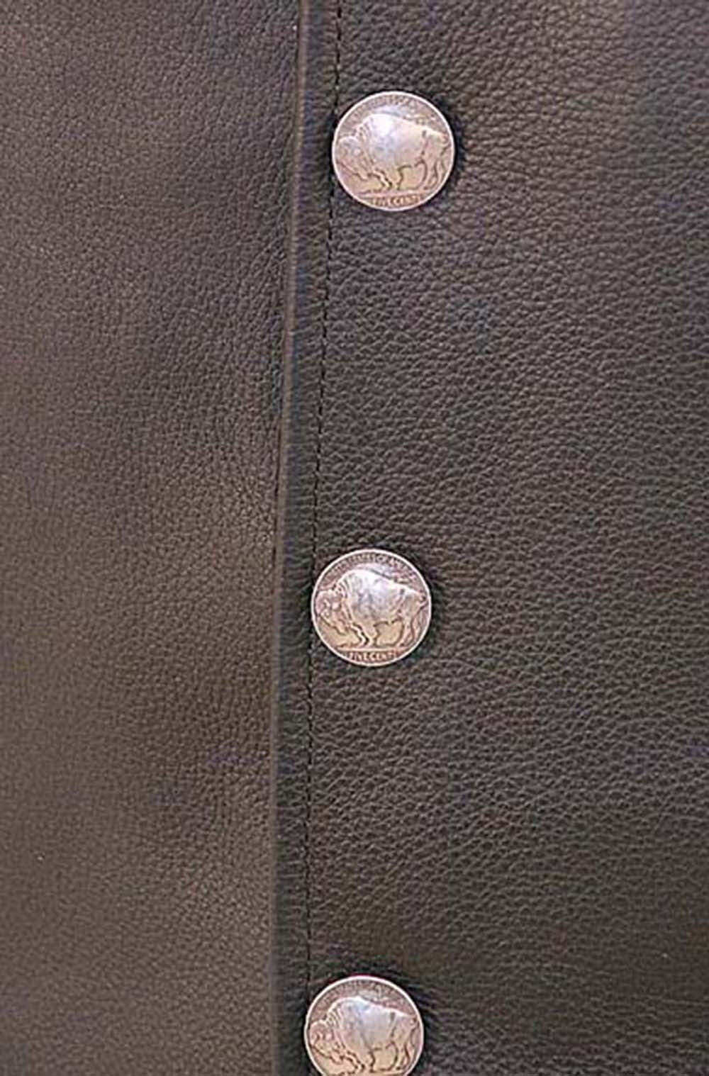 Side Zip Buffalo Nickle Men's Leather Vest #VM60330GK