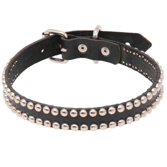 Heavy Leather Studded Dog Collar #DC11S2K