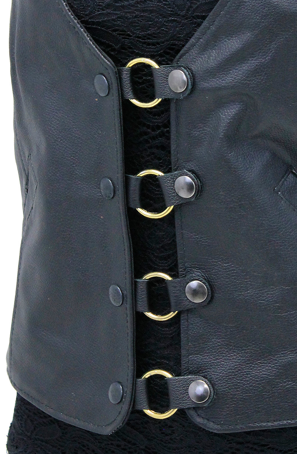 Black Snap Brass Ring Vest Extender #VC2204RK