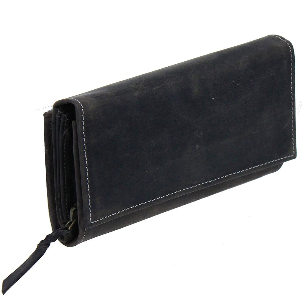 Women's Vintage Charcoal Gray Clutch Wallet #WL163310K