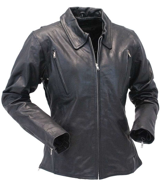 Long Body Women's Motorcycle Jacket w/Vents #L6167VZK