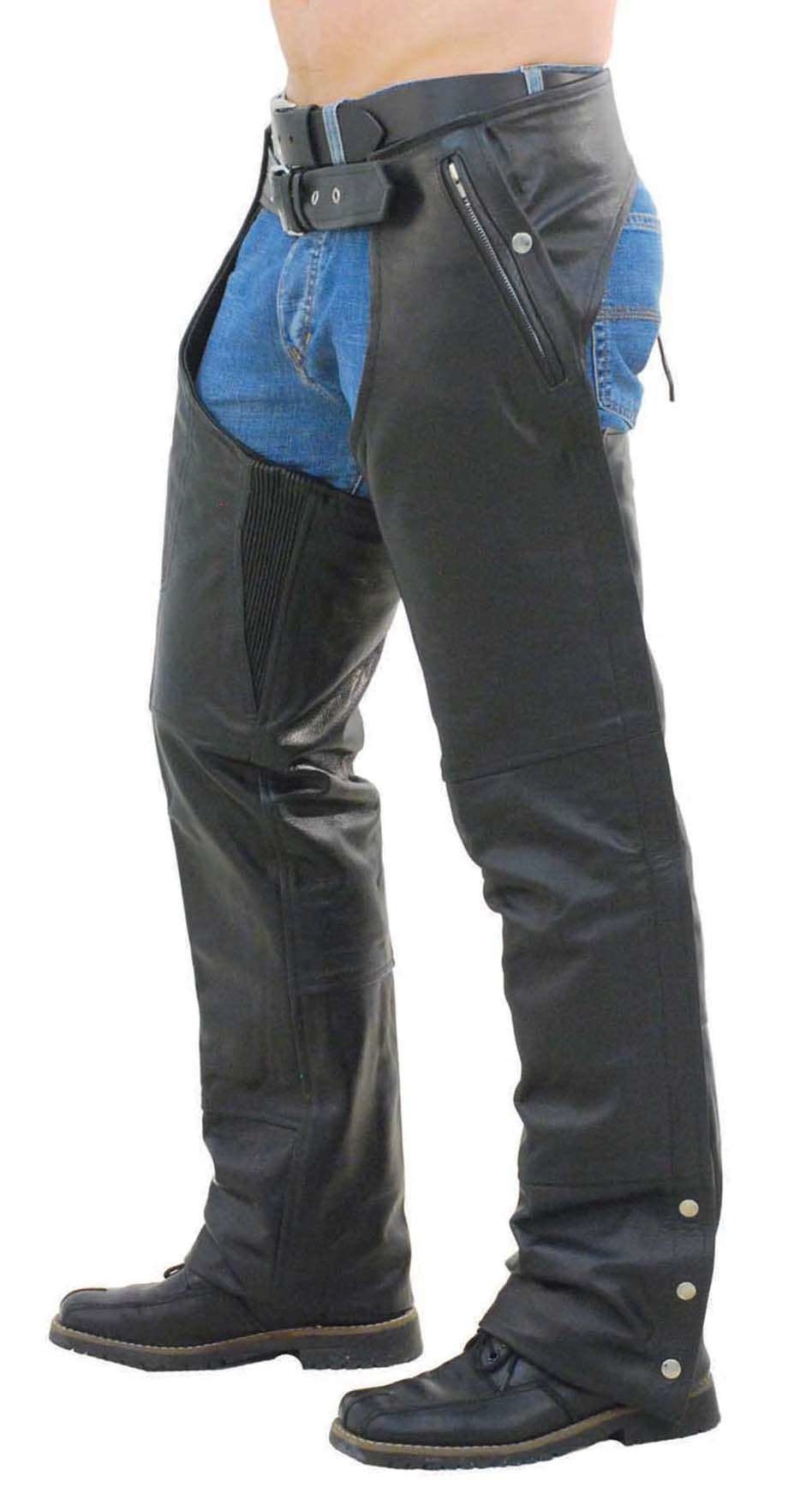 Pocket Motorcycle Chaps w/Snap Out Quilted Lining - Special #C7130ZSP