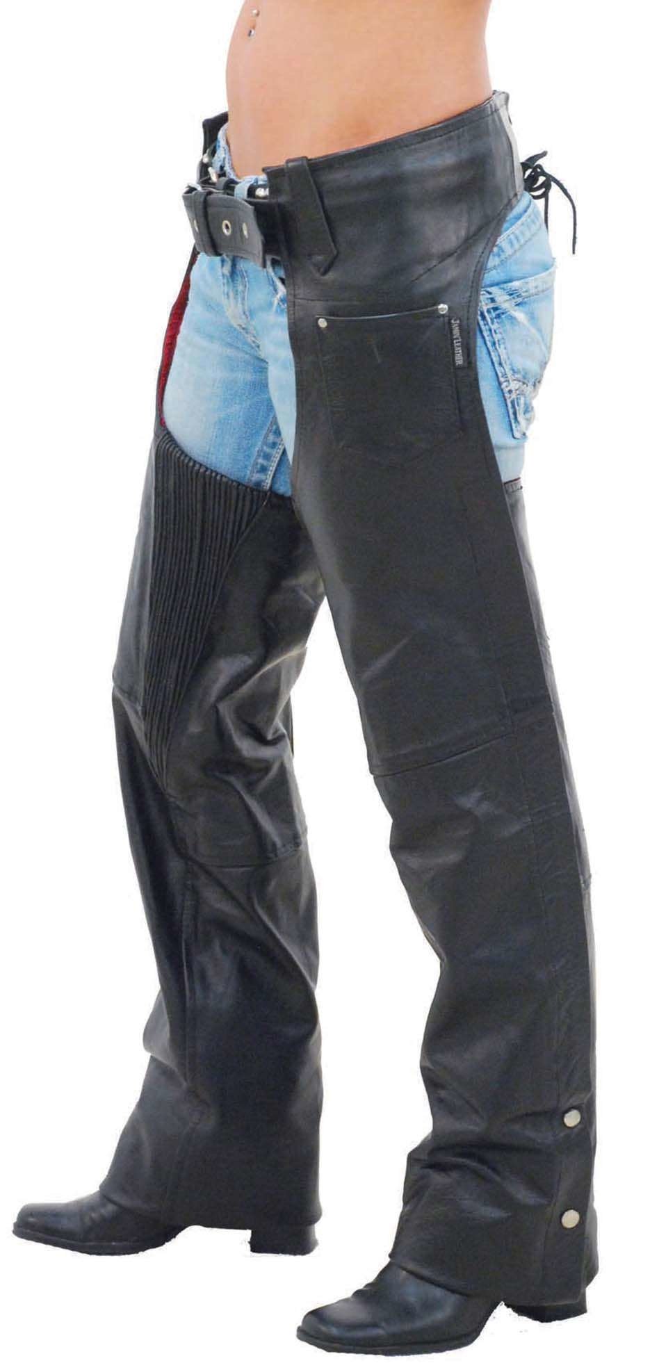 Comfort Stretch Thigh Premium Buffalo Leather Chaps #C9901 (XS-S, 2X-5X)