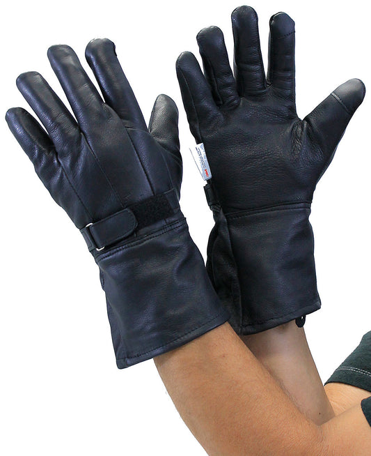 Soft Cuff Deerskin Gauntlet Motorcycle Gloves #G8250DEER