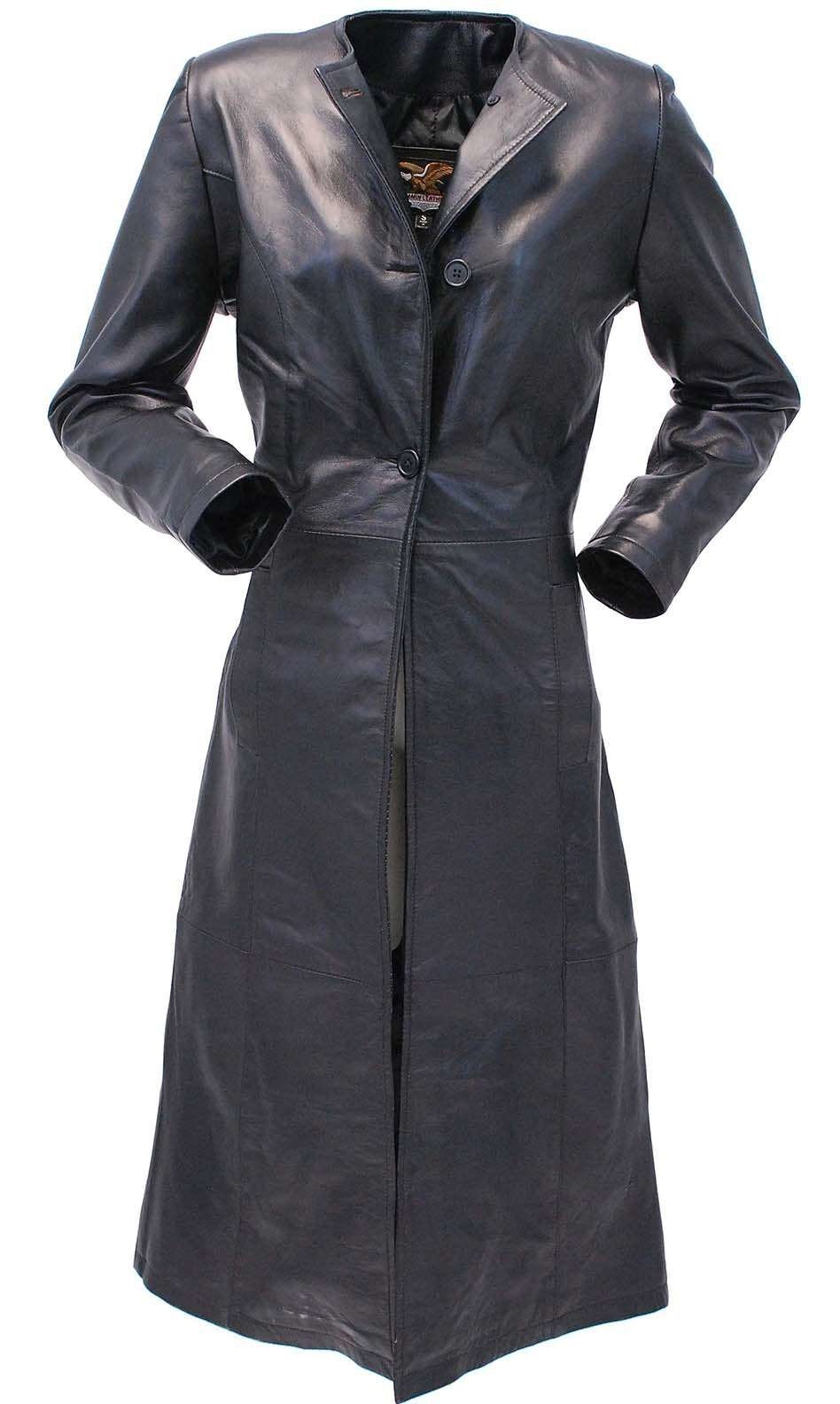 Extra Long Lambskin Leather Trench Coat for Women #L14020LL (S-3X)