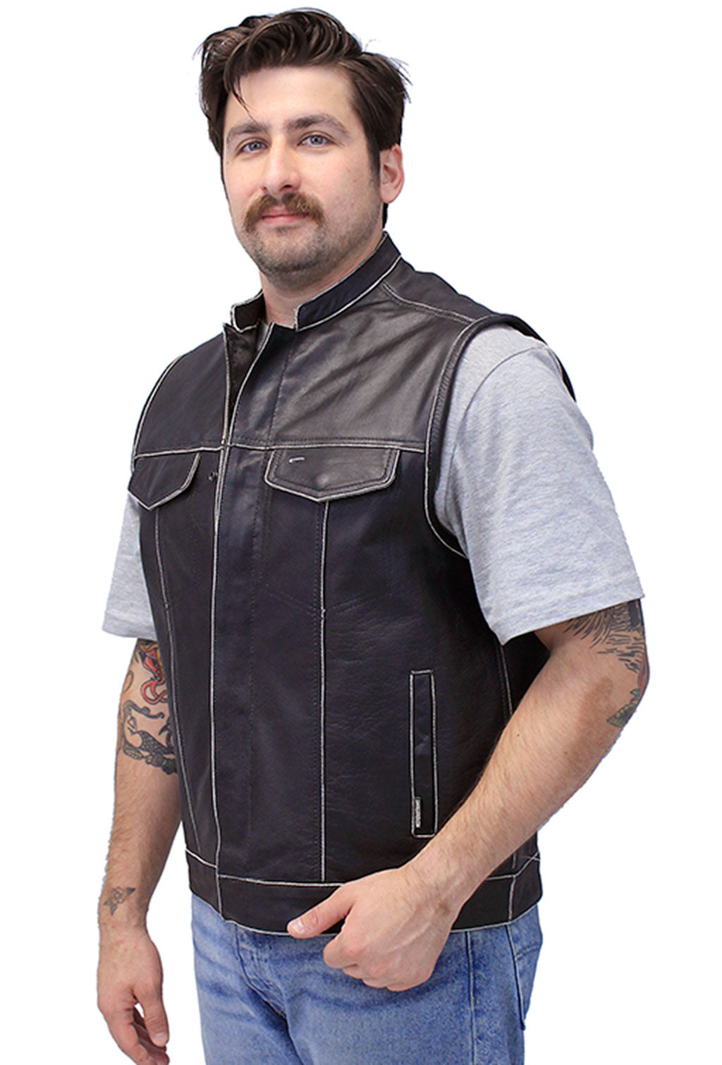 Vintage Brown Club Vest w/Concealed Pockets #VMA6654GK