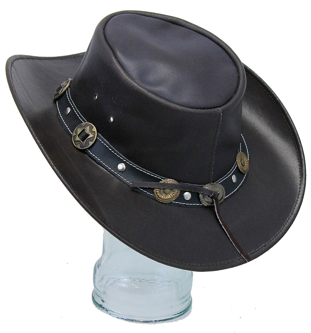 Dark Brown Outback Hat with Concho Band #H92111CN