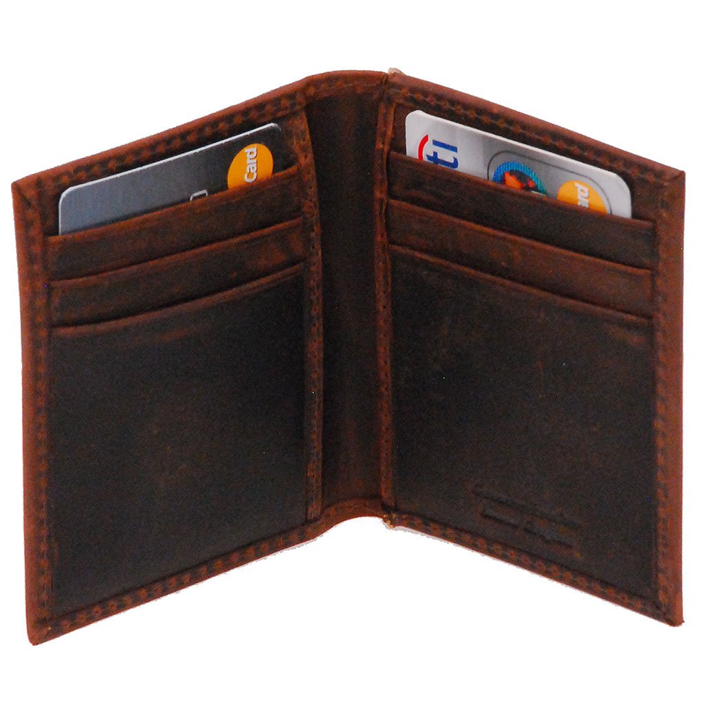 Vintage Brown Leather Magnetic Money Clip Wallet #W543701N