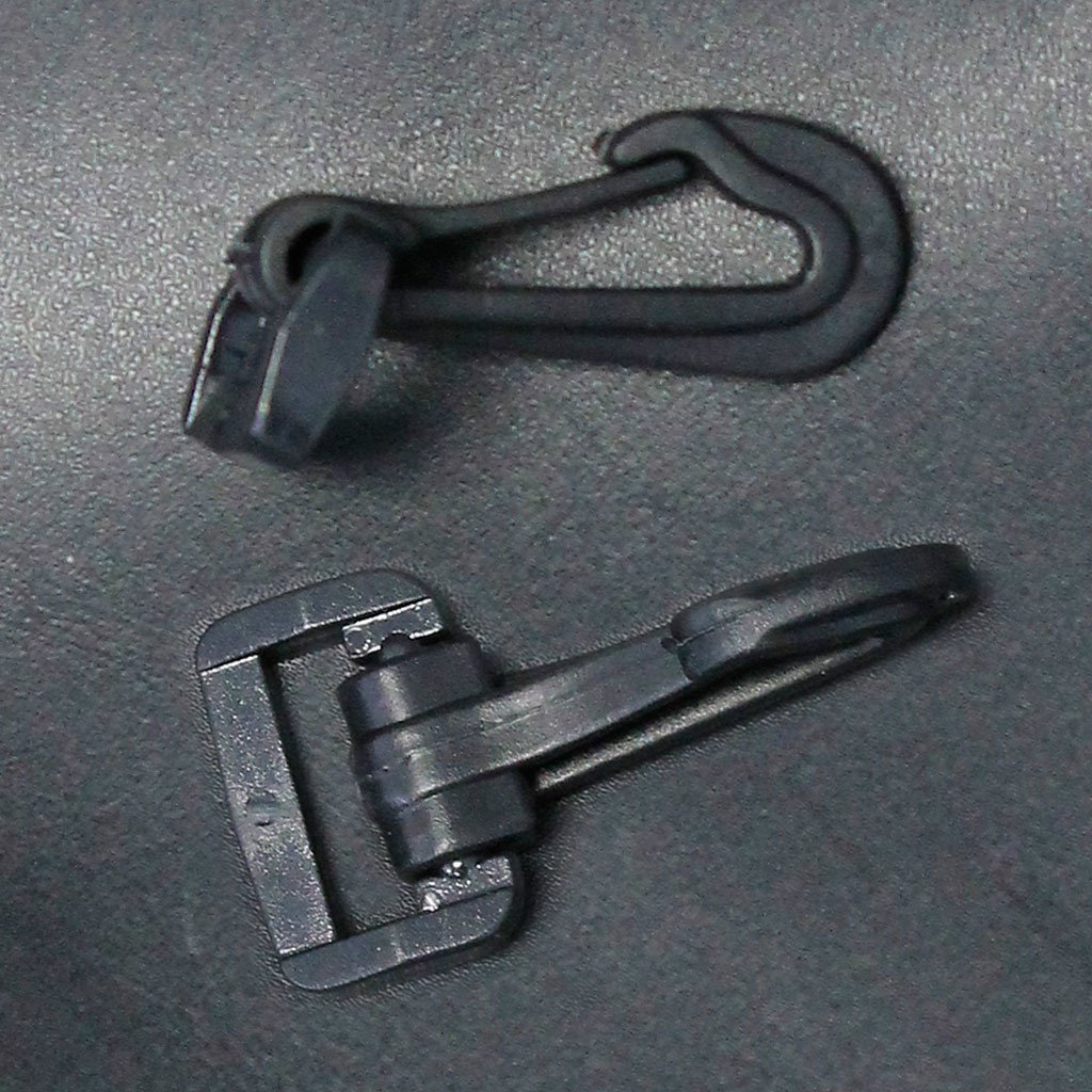 100 pcs 3/4'' Snap Clip Hook Black Plastic #ZHOOK3087K