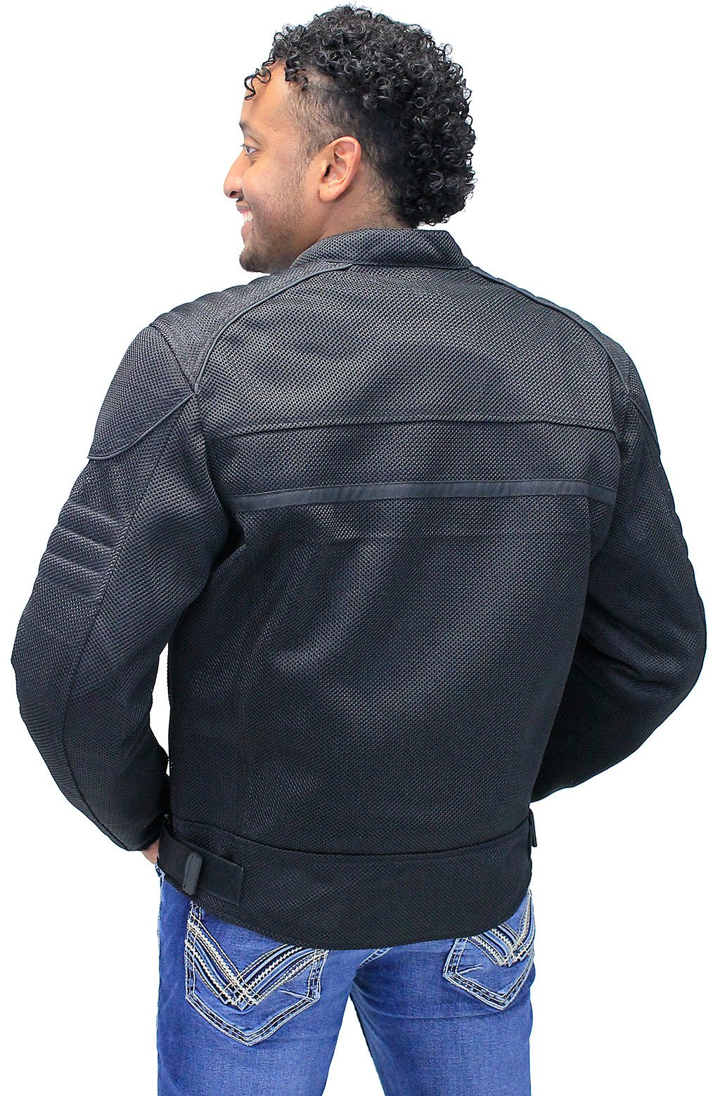 Men's Armor Filled Mesh Motorcycle Jacket #MC3629MAZK