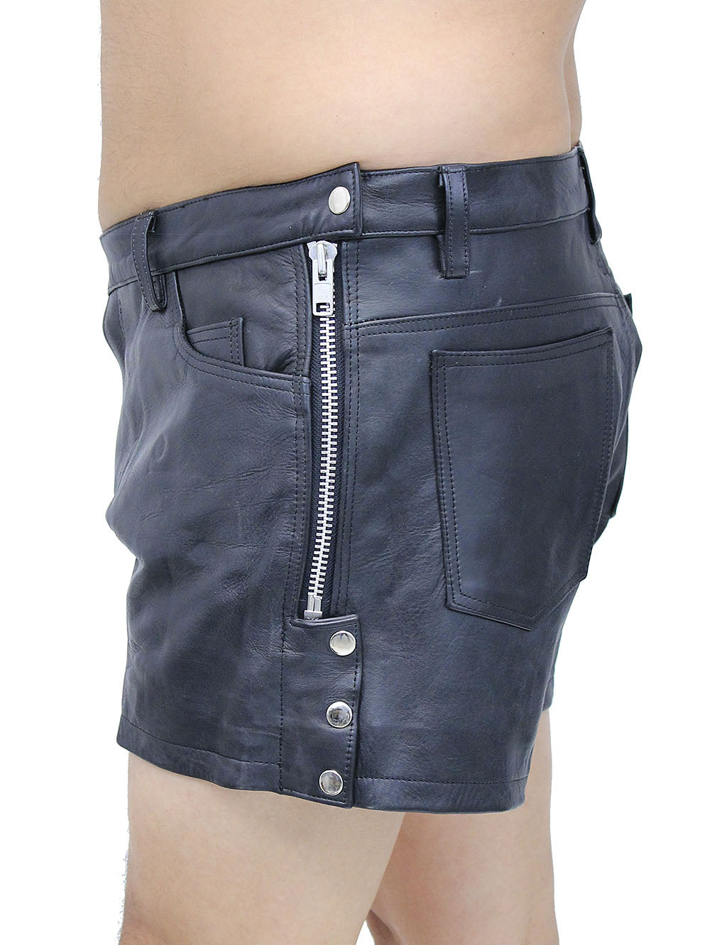 Men's Zip Away Leather Shorts #SHM1075ZZK