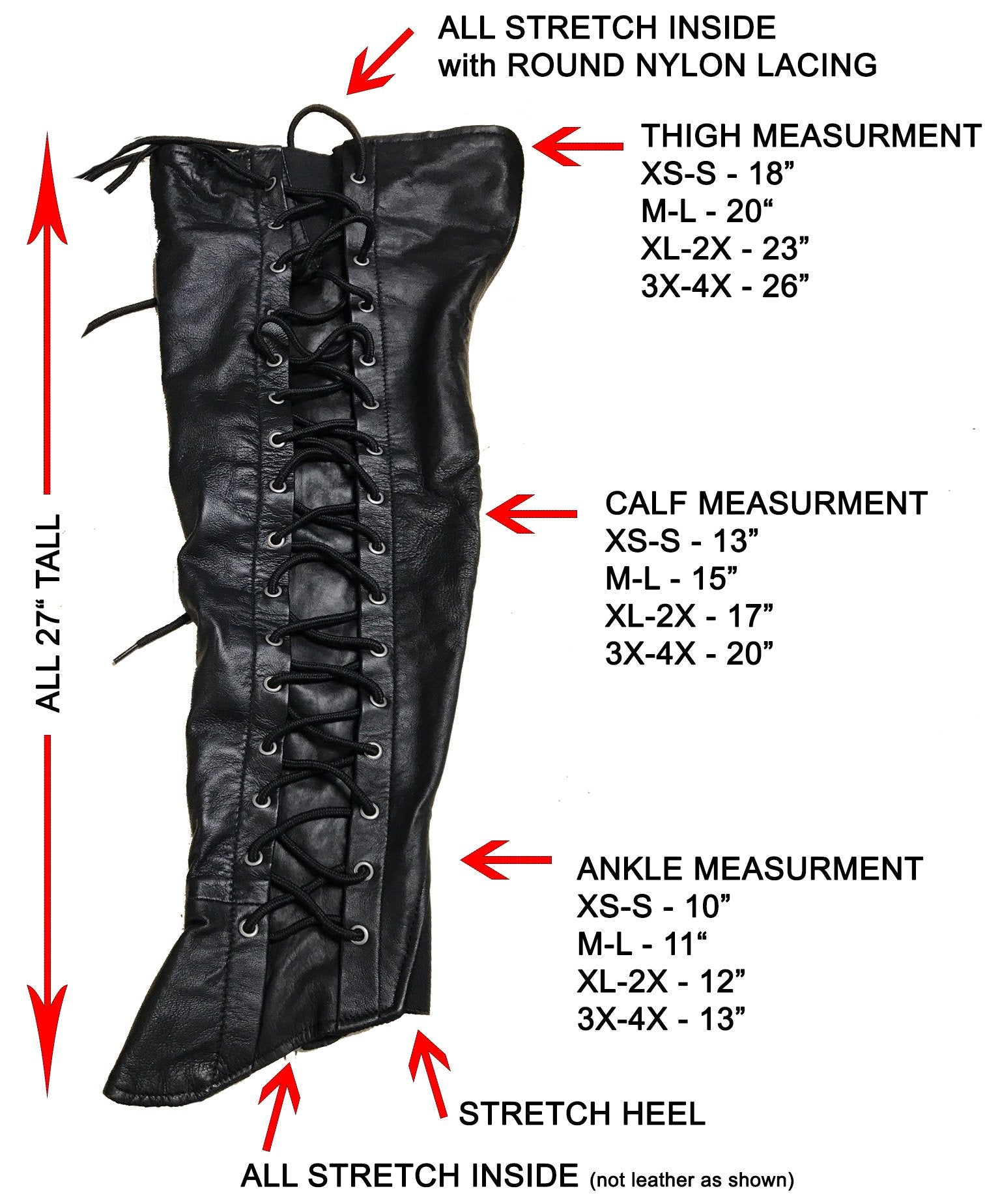 Leather Thigh High Side Lace Boot Upper #A6760XLZK – Jamin Leather®