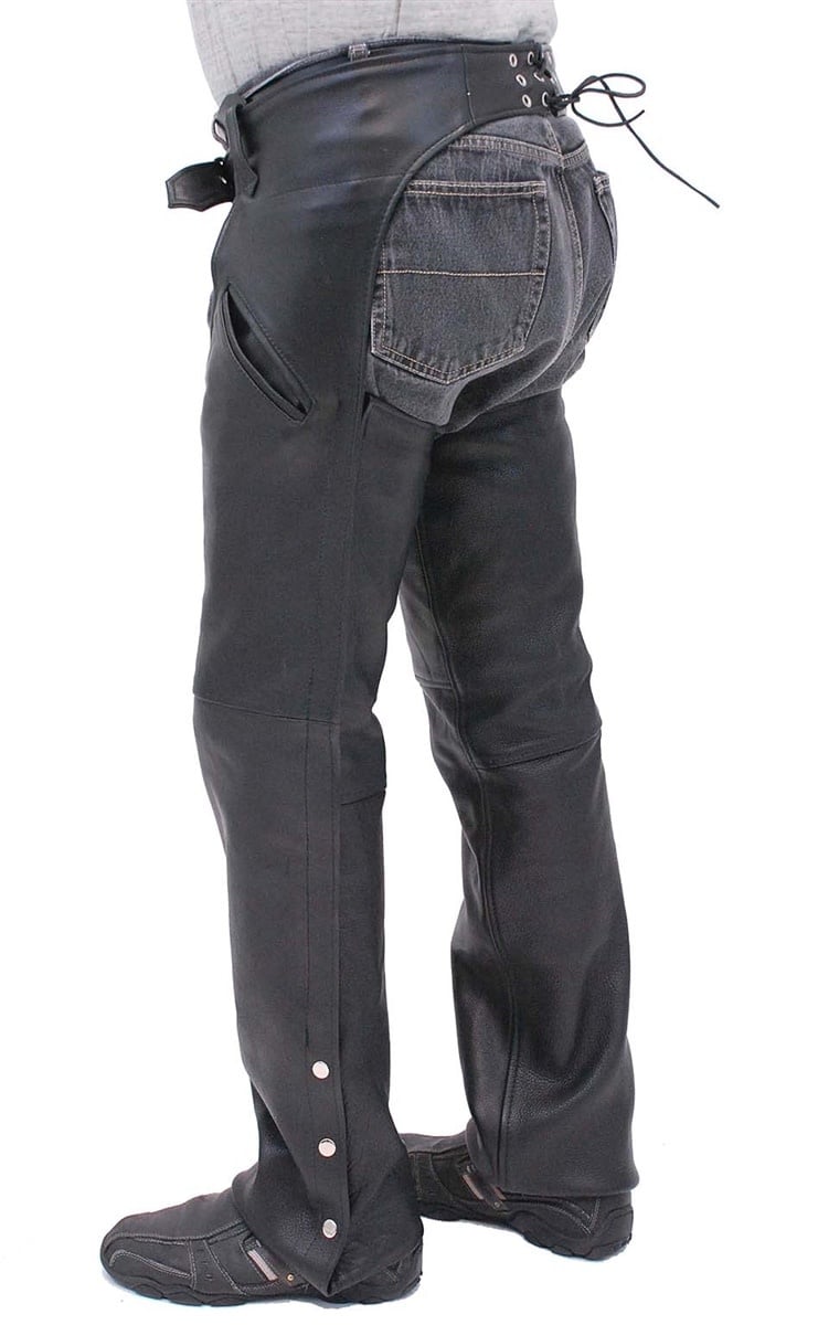 Premium Buffalo Leather Chaps w/Slash Pockets #C7102PK (2X-5X)