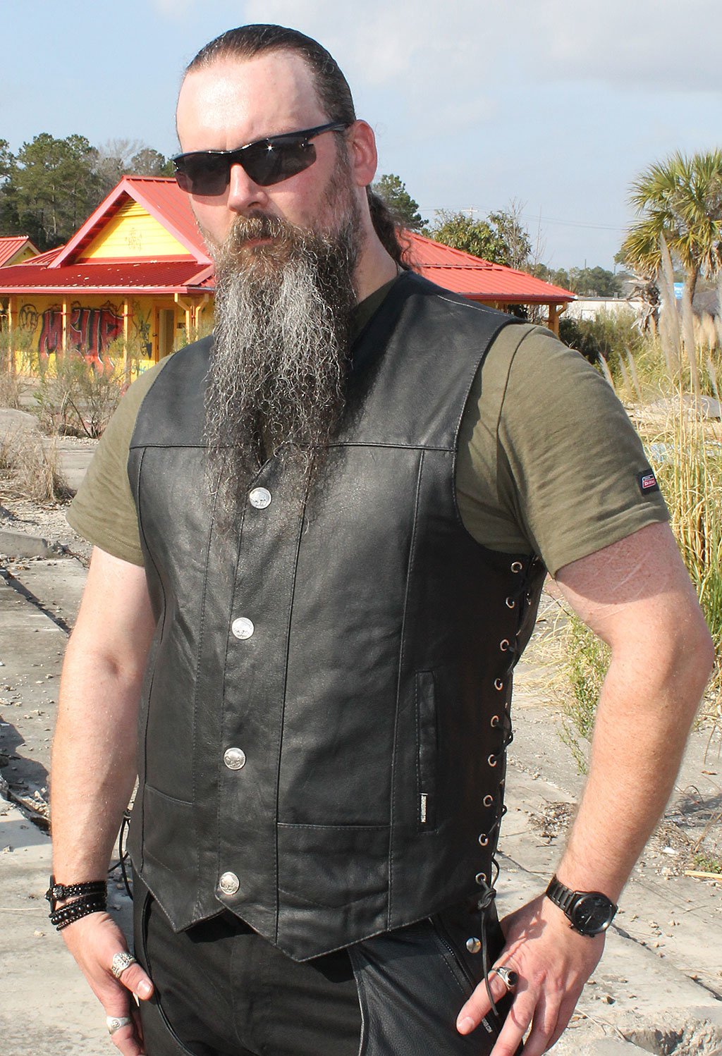 Premium Buffalo Nickel Snap Vest w/Concealed Pockets #VM3701NGLK