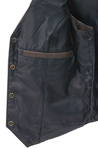 Vintage Brown Basic Leather Vest for Women #VL1225N (2X-5X)