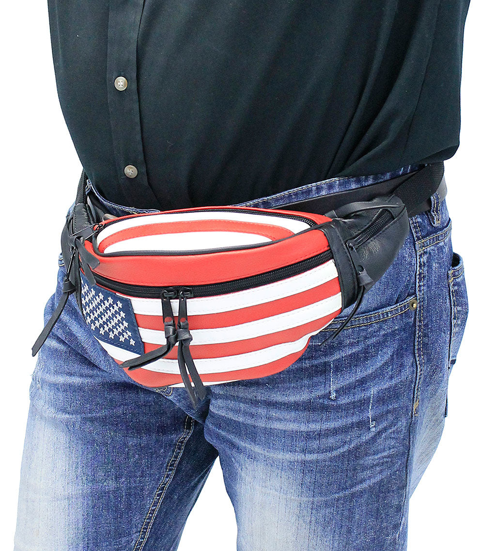 USA Flag Leather Hip Pack #FP7076FLAG