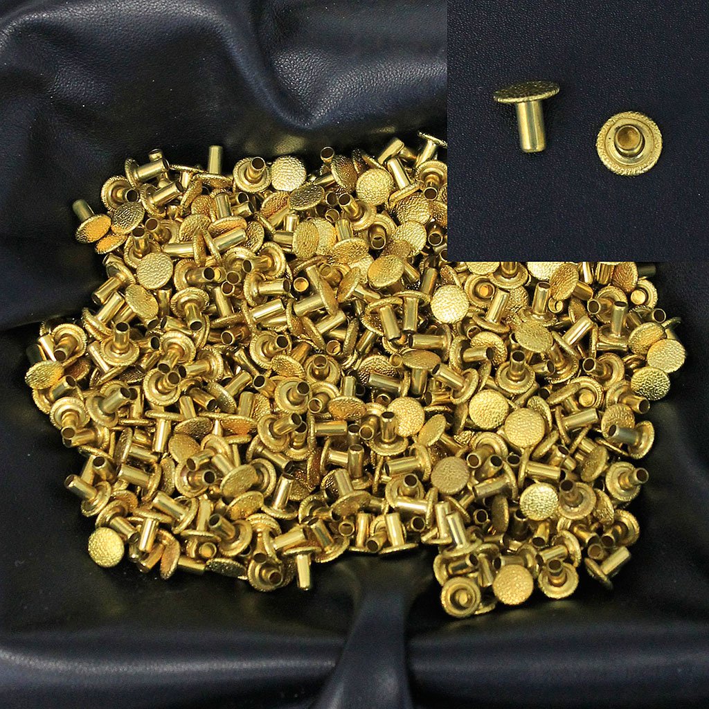 1000 pcs 3/8'' x 3/8'' Decorative Head Gold Rivet Posts #Z4196PBR