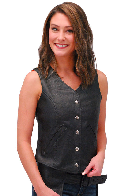 Women's Classic Leather Vest #VL104SP