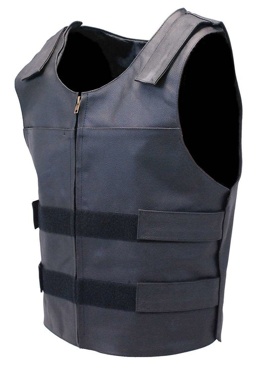 Black Police Safety Vest w/Front Zipper #VM945ZK (3X-5X)